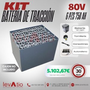 BATERÍA de TRACCIÓN 80V 6 PZS 750AH